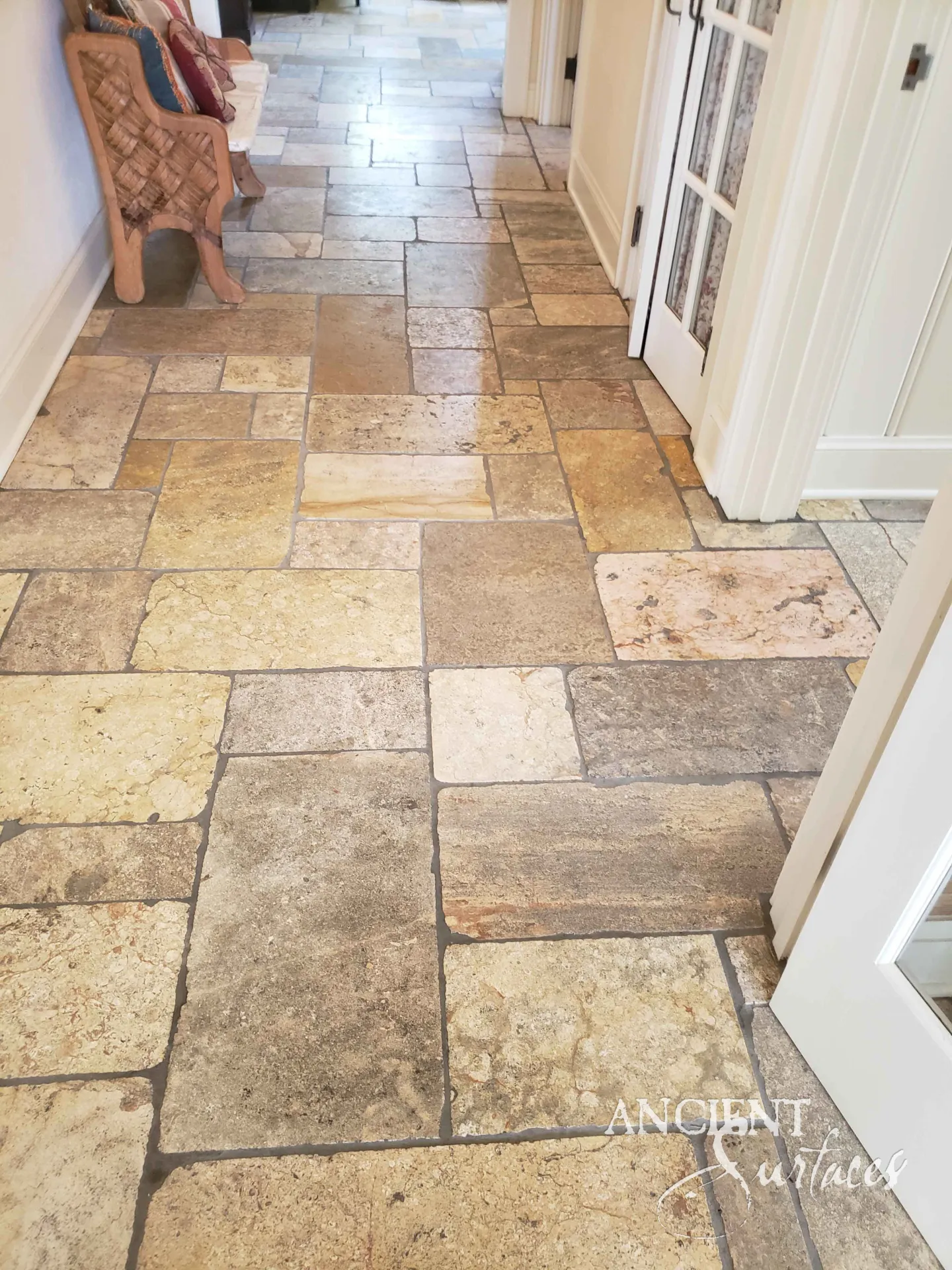 Durable antique Arcane stone flooring by Ancient Surfaces